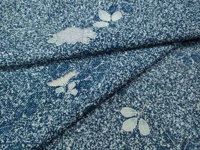 平和屋着物＊夏物　小紋　絽　草花文　さんび謹製　ロング丈　洗える着物　CABF3575ut