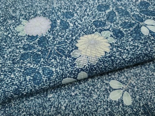 平和屋着物＊夏物　小紋　絽　草花文　さんび謹製　ロング丈　洗える着物　CABF3575ut