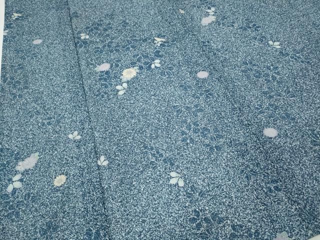 平和屋着物＊夏物　小紋　絽　草花文　さんび謹製　ロング丈　洗える着物　CABF3575ut