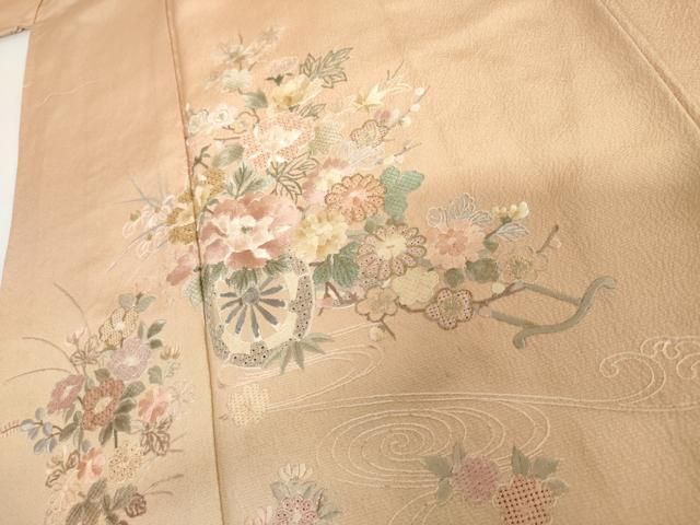平和屋着物●訪問着 中国三大刺繍 汕頭刺繍 スワトウ刺繍 花車文 暈し染め 金糸 金彩 正絹 逸品 AABI2556cs 平和屋着物●訪問着 中国三大刺繍 汕頭刺繍 スワトウ刺繍 花車文 暈し染め 金糸 金彩 正絹 逸品 AABI2556cs