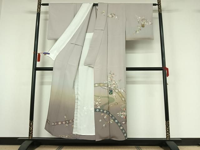 平和屋着物▽中国三大刺繍 汕頭刺繍 スワトウ刺繍 訪問着 単衣 総刺繍 飾花文 暈し染め 正絹 逸品 AABI4569jh 平和屋着物▽中国三大刺繍 汕頭刺繍 スワトウ刺繍 訪問着 単衣 総刺繍 飾花文 暈し染め 正絹 逸品 AABI4569jh