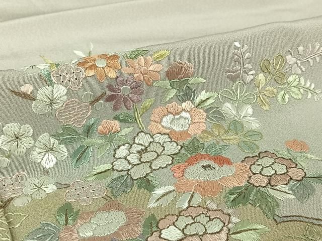 平和屋着物▽中国三大刺繍 汕頭刺繍 スワトウ刺繍 訪問着 単衣 総刺繍 飾花文 暈し染め 正絹 逸品 AABI4569jh 平和屋着物▽中国三大刺繍 汕頭刺繍 スワトウ刺繍 訪問着 単衣 総刺繍 飾花文 暈し染め 正絹 逸品 AABI4569jh