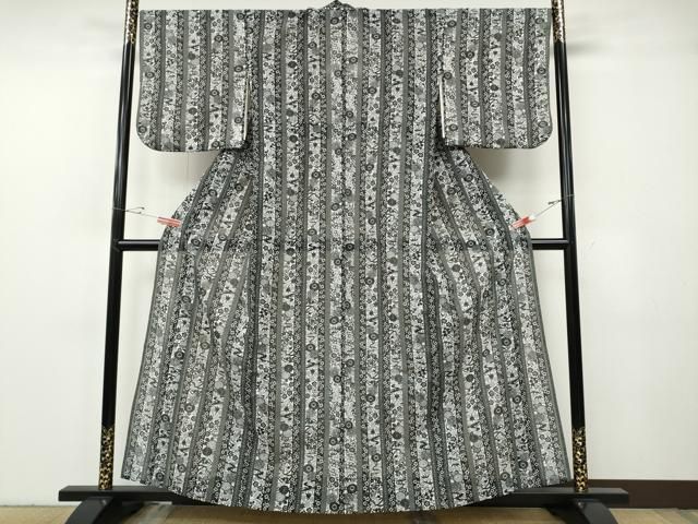 平和屋着物*夏物 小紋 紗 草花間道 洗える着物 CABF3578ut 平和屋着物*夏物 小紋 紗 草花間道 洗える着物 CABF3578ut