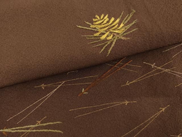 平和屋着物●訪問着 刺繍 敷松葉 金彩 正絹 逸品 AABI2559cs 平和屋着物●訪問着 刺繍 敷松葉 金彩 正絹 逸品 AABI2559cs