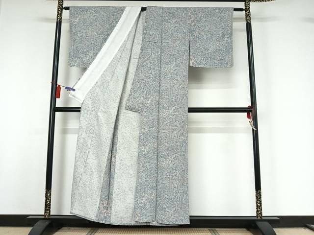平和屋着物▽上質な小紋 単衣 切り嵌め更紗花文 反端付き 正絹 逸品 AABI4578jh 平和屋着物▽上質な小紋 単衣 切り嵌め更紗花文 反端付き 正絹 逸品 AABI4578jh