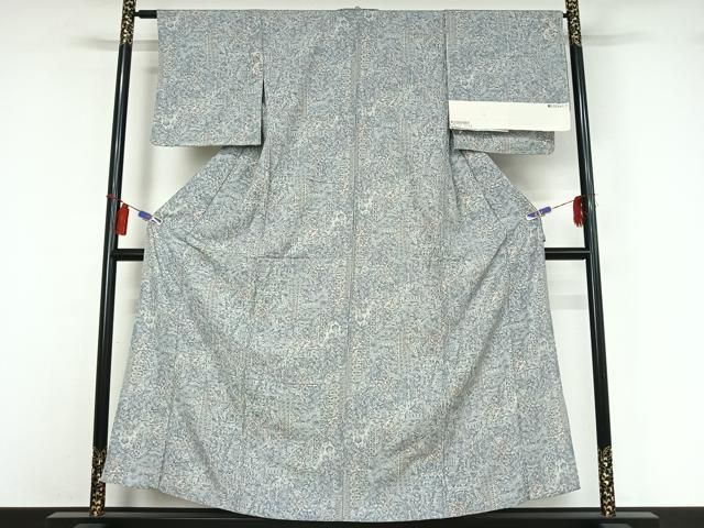 平和屋着物▽上質な小紋 単衣 切り嵌め更紗花文 反端付き 正絹 逸品 AABI4578jh 平和屋着物▽上質な小紋 単衣 切り嵌め更紗花文 反端付き 正絹 逸品 AABI4578jh