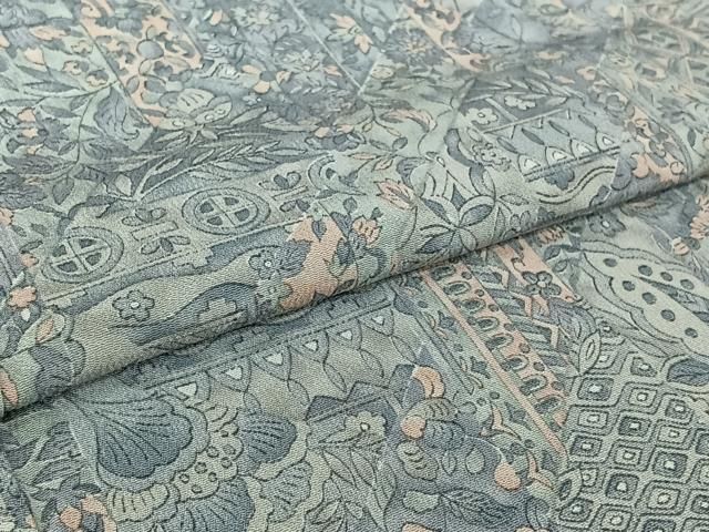 平和屋着物▽上質な小紋 単衣 切り嵌め更紗花文 反端付き 正絹 逸品 AABI4578jh 平和屋着物▽上質な小紋 単衣 切り嵌め更紗花文 反端付き 正絹 逸品 AABI4578jh