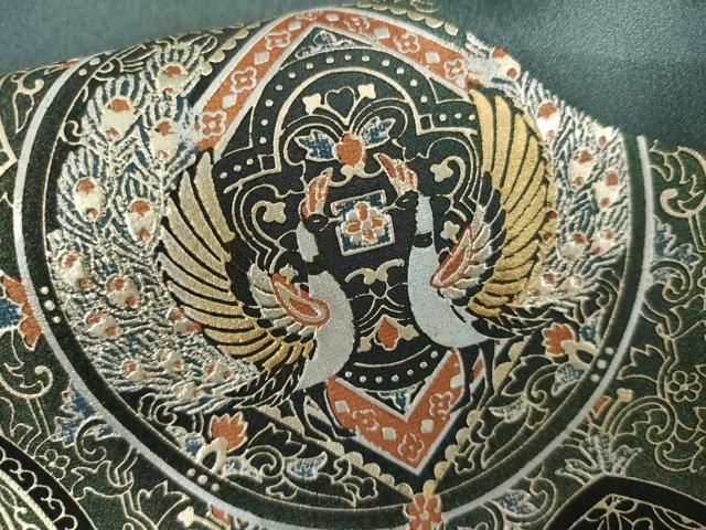 平和屋着物●玉虫金彩　加藤信和　訪問着　孔雀更紗花文　金銀彩　正絹　逸品　AABI2562cs