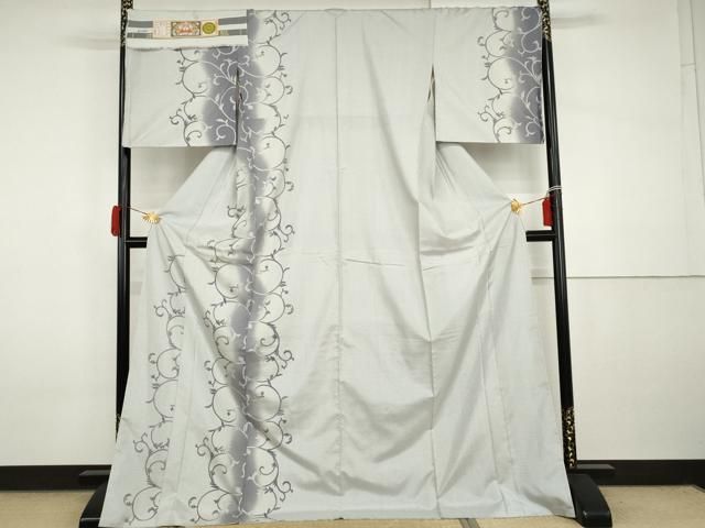 平和屋着物●本場大島紬 染大島 訪問着 智啓謹製 唐草間道 証紙付き 正絹 逸品 AABI2564cs