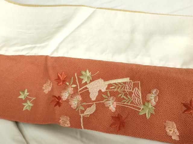 平和屋着物●十日町老舗ブランド　吉澤友禅　吾妻徳穂　訪問着　刺繍　花籠文　暈し染め　金彩　鈴乃屋扱い　正絹　逸品　AABI2565cs