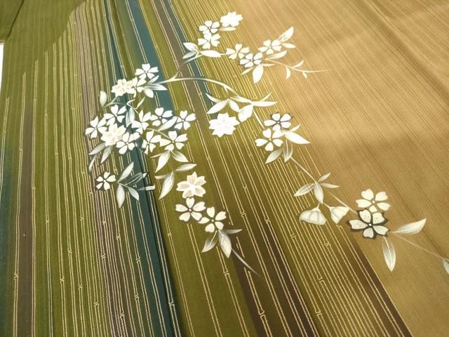 平和屋着物●訪問着　花蝶文　暈し染め　金彩　正絹　逸品　AABI2566cs