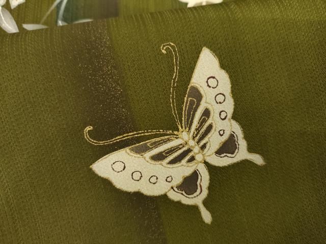 平和屋着物●訪問着　花蝶文　暈し染め　金彩　正絹　逸品　AABI2566cs