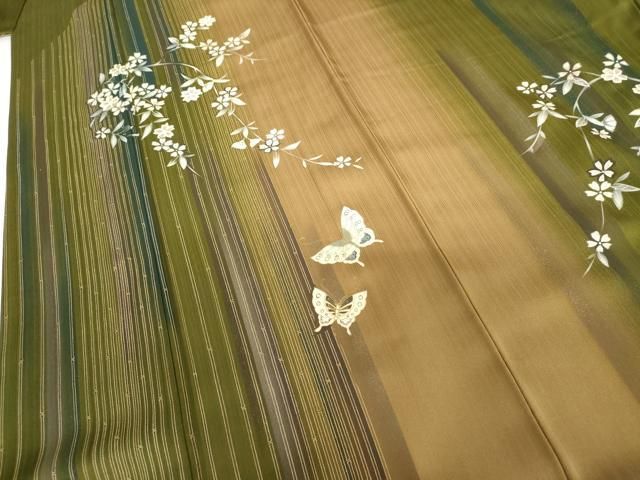 平和屋着物●訪問着　花蝶文　暈し染め　金彩　正絹　逸品　AABI2566cs