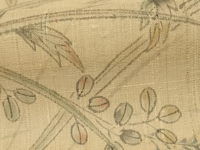 平和屋着物*夏物 訪問着 生紬 手描き 草花文 正絹 逸品 AABI0711jd 平和屋着物*夏物 訪問着 生紬 手描き 草花文 正絹 逸品 AABI0711jd