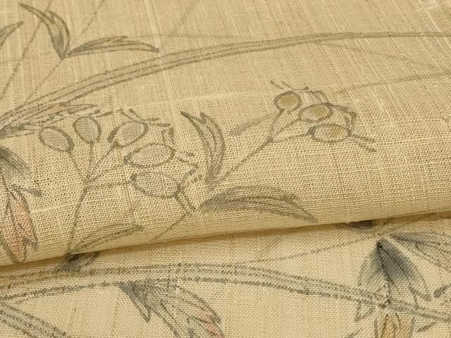 平和屋着物*夏物 訪問着 生紬 手描き 草花文 正絹 逸品 AABI0711jd 平和屋着物*夏物 訪問着 生紬 手描き 草花文 正絹 逸品 AABI0711jd