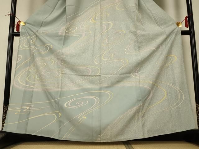 平和屋着物＊夏物　訪問着　絽　流水文　金彩　正絹　逸品　AABI0713jd
