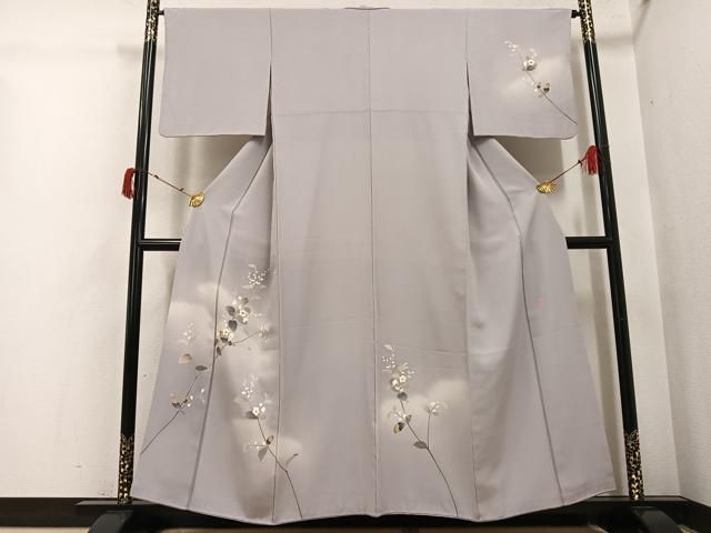 平和屋着物●本加賀友禅作家 南克治 訪問着 枝花文 暈し染め 正絹 逸品 AABI3093ph