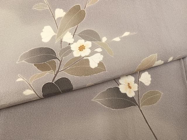 平和屋着物●本加賀友禅作家　南克治　訪問着　枝花文　暈し染め　正絹　逸品　AABI3093ph