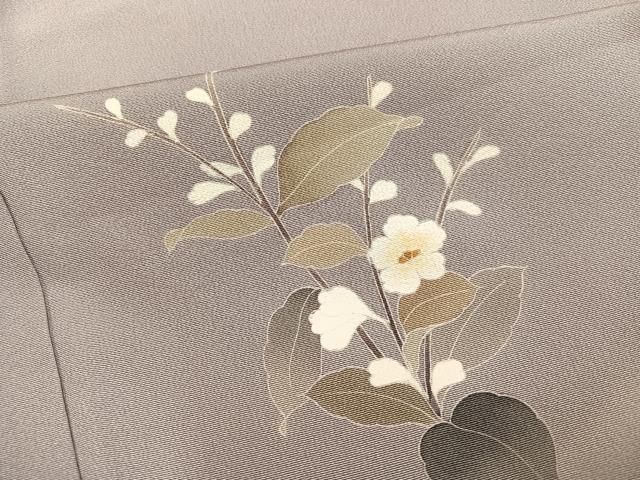 平和屋着物●本加賀友禅作家　南克治　訪問着　枝花文　暈し染め　正絹　逸品　AABI3093ph