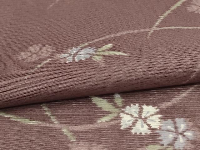 平和屋着物＊夏物　小紋　絽　芝花文　洗える着物　AABI0717jd