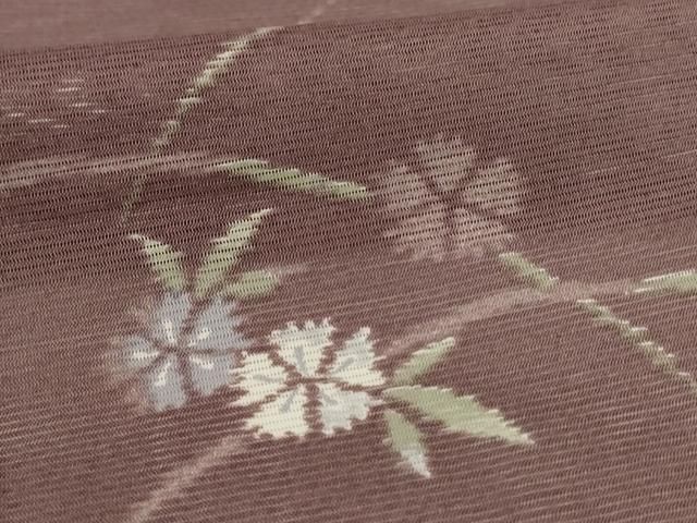 平和屋着物＊夏物　小紋　絽　芝花文　洗える着物　AABI0717jd