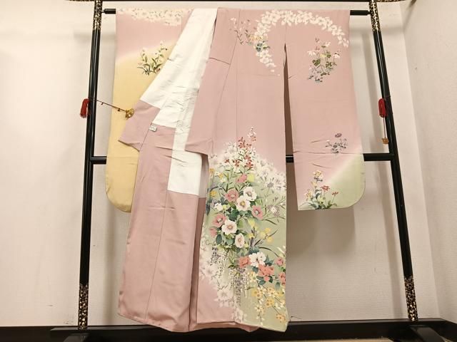 平和屋着物●豪華振袖 友禅 草花文 暈し染め 正絹 逸品 AABI3094ph 平和屋着物●豪華振袖 友禅 草花文 暈し染め 正絹 逸品 AABI3094ph