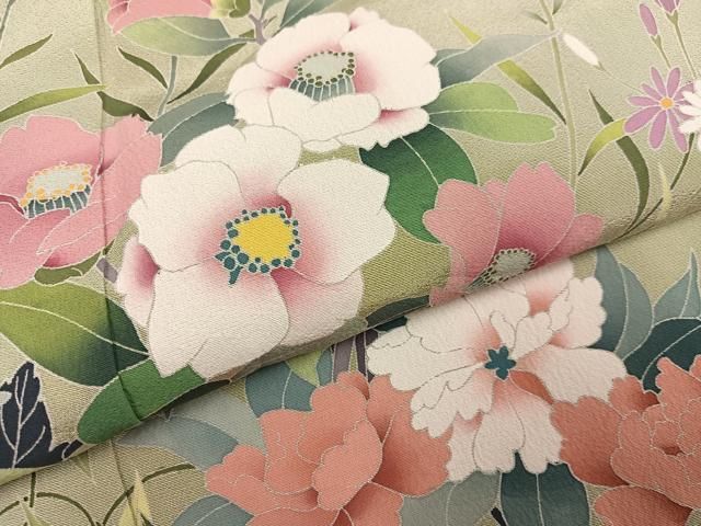 平和屋着物●豪華振袖 友禅 草花文 暈し染め 正絹 逸品 AABI3094ph 平和屋着物●豪華振袖 友禅 草花文 暈し染め 正絹 逸品 AABI3094ph