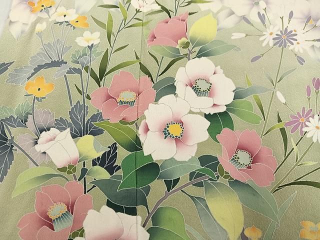 平和屋着物●豪華振袖 友禅 草花文 暈し染め 正絹 逸品 AABI3094ph 平和屋着物●豪華振袖 友禅 草花文 暈し染め 正絹 逸品 AABI3094ph