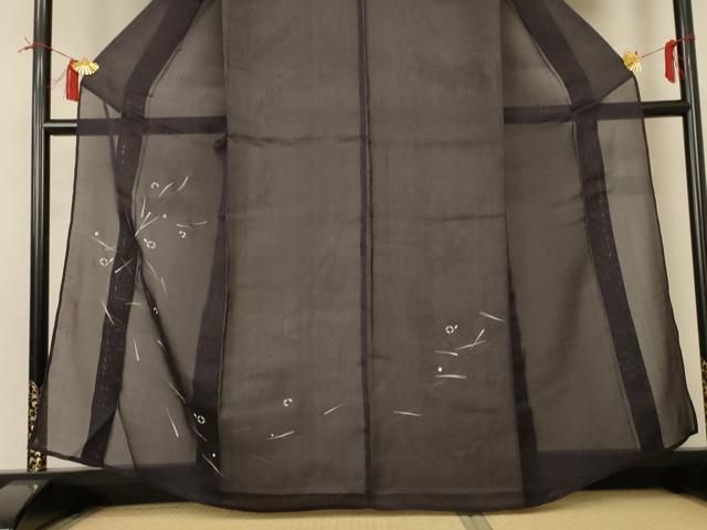 平和屋着物＊夏物　訪問着　紗　幾何学文様　金彩　正絹　逸品　AABI0719jd