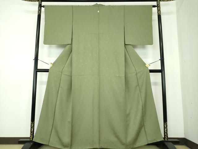 平和屋着物●世界的ファッションデザイナー 山本寛斎監修 kansaiブランド 色無地 舞桜地紋 老竹色 証紙付き 正絹 逸品 DABE5380ps 平和屋着物●世界的ファッションデザイナー 山本寛斎監修 kansaiブランド 色無地 舞桜地紋 老竹色 証紙付き 正絹 逸品 DABE5380ps