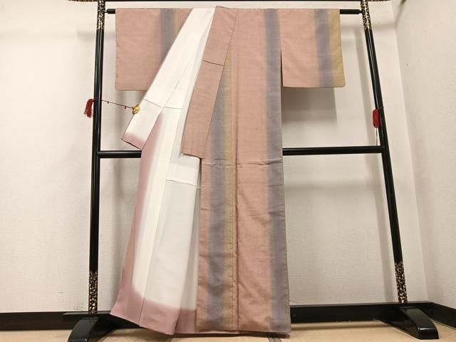 平和屋着物●上質な紬　間道　正絹　逸品　AABI3098ph