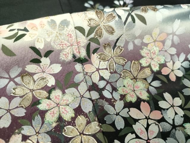 平和屋着物●豪華黒留袖 刺繍 夜桜 暈し染め 金銀彩 やまと誂製 正絹 逸品 DABE5381ps 平和屋着物●豪華黒留袖 刺繍 夜桜 暈し染め 金銀彩 やまと誂製 正絹 逸品 DABE5381ps
