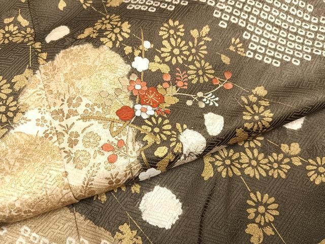 平和屋着物●訪問着 絞り 刺繍 枝花文 金彩 正絹 逸品 AABI3099ph 平和屋着物●訪問着 絞り 刺繍 枝花文 金彩 正絹 逸品 AABI3099ph