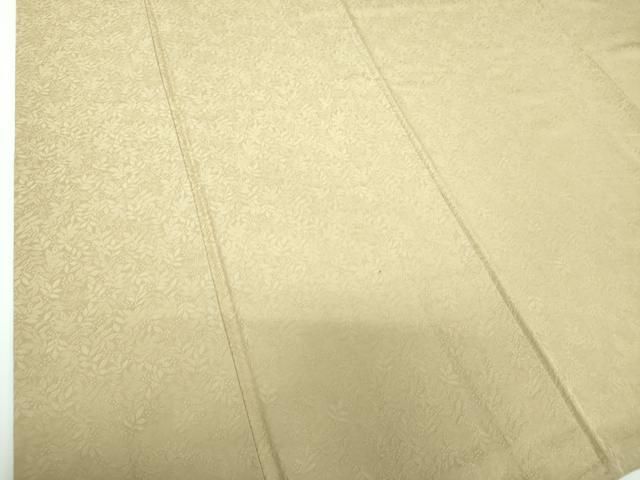 平和屋着物●上質な色無地　南天地紋　白橡色　正絹　逸品　DABE5383ps