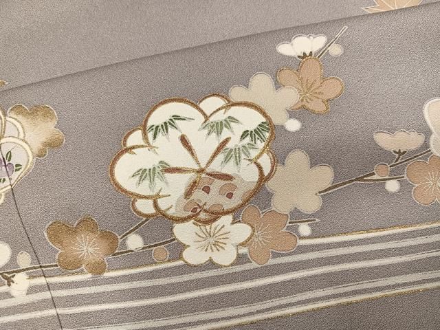 平和屋着物●訪問着 友禅 駒刺繍 松竹梅流水草花文 金彩 正絹 逸品 AABI3101ph 平和屋着物●訪問着 友禅 駒刺繍 松竹梅流水草花文 金彩 正絹 逸品 AABI3101ph