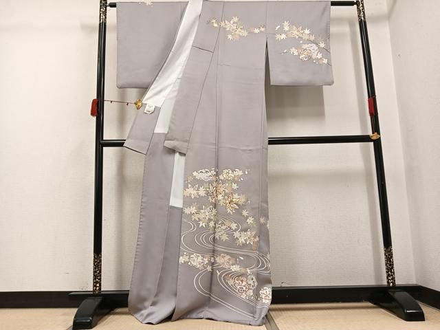 平和屋着物●訪問着 友禅 駒刺繍 松竹梅流水草花文 金彩 正絹 逸品 AABI3101ph 平和屋着物●訪問着 友禅 駒刺繍 松竹梅流水草花文 金彩 正絹 逸品 AABI3101ph