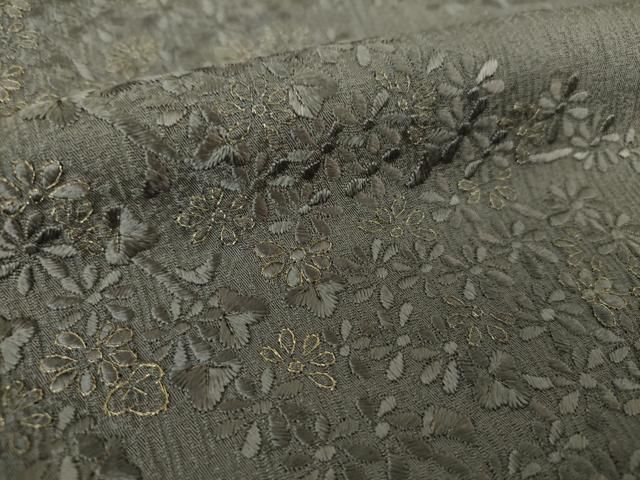 平和屋着物●青山みとも　訪問着　総刺繍　流水花文　金糸　正絹　逸品　DABE5386ps