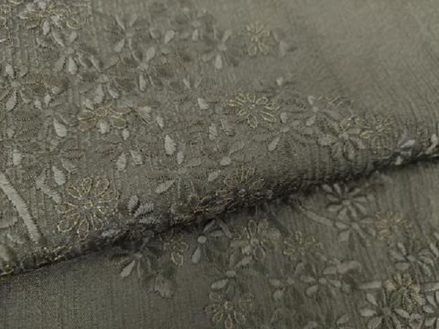 平和屋着物●青山みとも　訪問着　総刺繍　流水花文　金糸　正絹　逸品　DABE5386ps