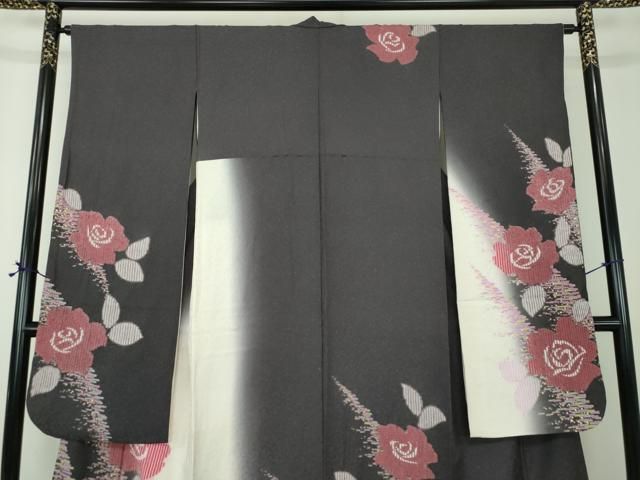 平和屋着物●豪華振袖　絞り　薔薇　暈し染め　金彩　正絹　逸品　DABE5387ps