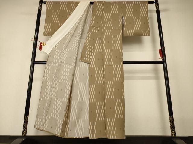 平和屋着物＊夏物　小紋　変わり絽　幾何学文様　暈し染め　正絹　逸品　AABI0727jd