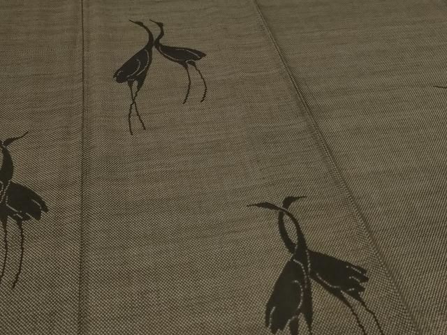 平和屋着物＊夏物　訪問着　夏大島　鶴　正絹　逸品　AABI0729jd
