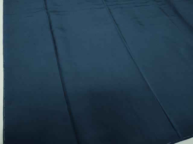平和屋着物●上質な色無地　お召縮緬　濃紺地　正絹　逸品　DABE5390ps