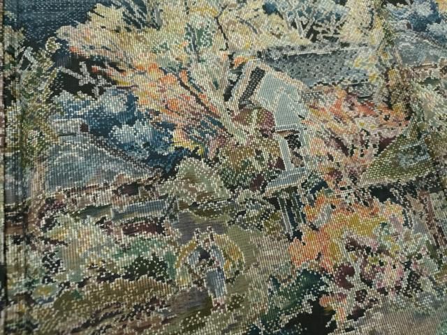 平和屋着物●都喜ヱ門　本場大島紬　7マルキ　総絣　奥の細道　藤絹織物謹製　証紙付き　正絹　逸品　DABE5393ps