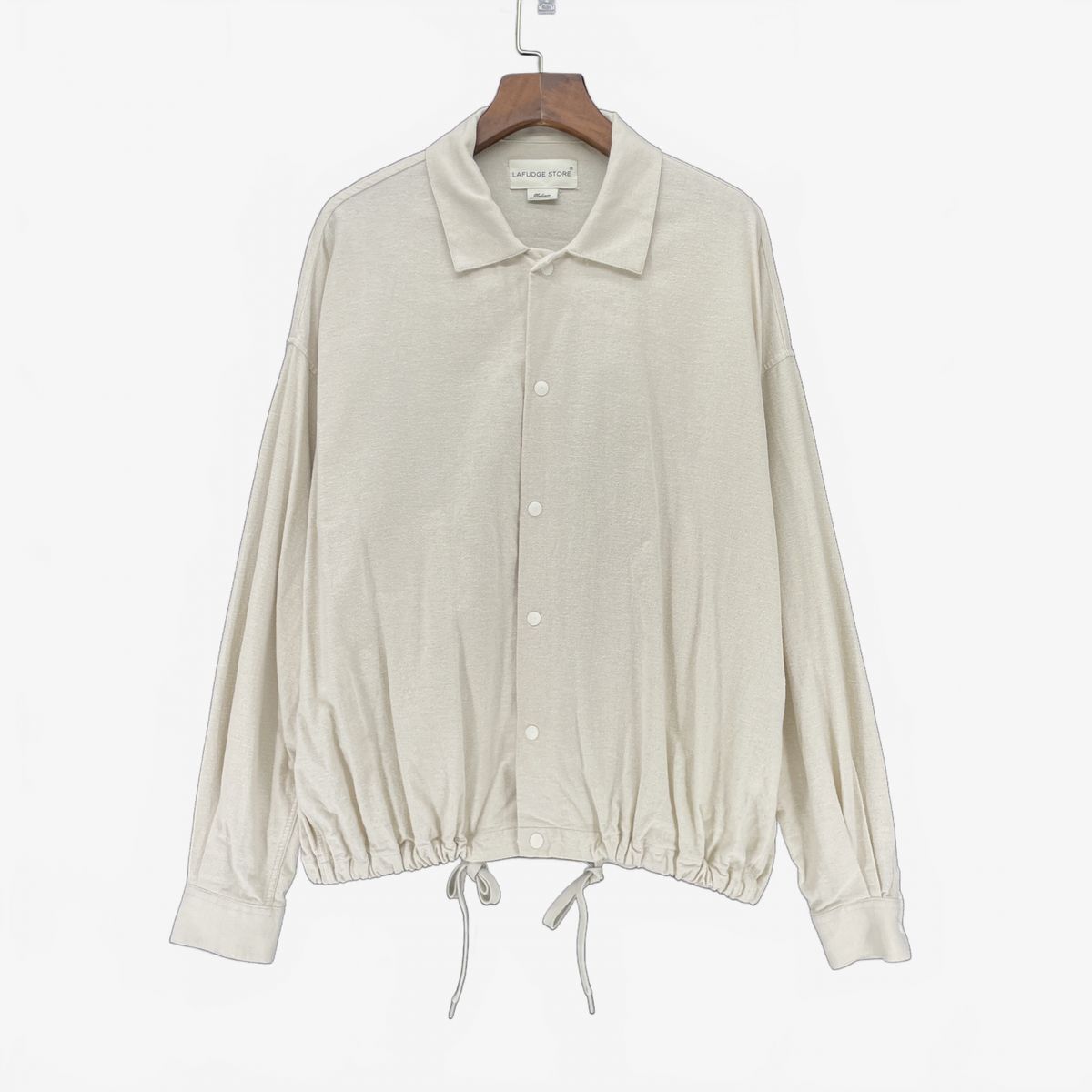 (M) LAFUDGE STORE レディース クロップド 紐 シャツジャケット
