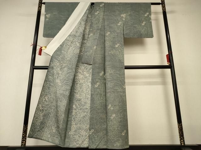 平和屋着物*夏物 訪問着 生紬 手描き 草花文 正絹 逸品 AABI0734jd 平和屋着物*夏物 訪問着 生紬 手描き 草花文 正絹 逸品 AABI0734jd
