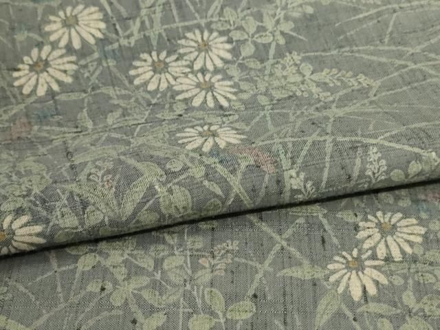 平和屋着物*夏物 訪問着 生紬 手描き 草花文 正絹 逸品 AABI0734jd 平和屋着物*夏物 訪問着 生紬 手描き 草花文 正絹 逸品 AABI0734jd