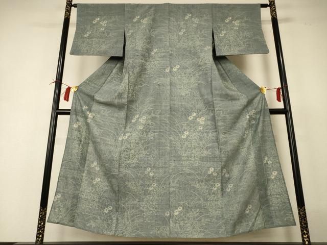 平和屋着物*夏物 訪問着 生紬 手描き 草花文 正絹 逸品 AABI0734jd 平和屋着物*夏物 訪問着 生紬 手描き 草花文 正絹 逸品 AABI0734jd