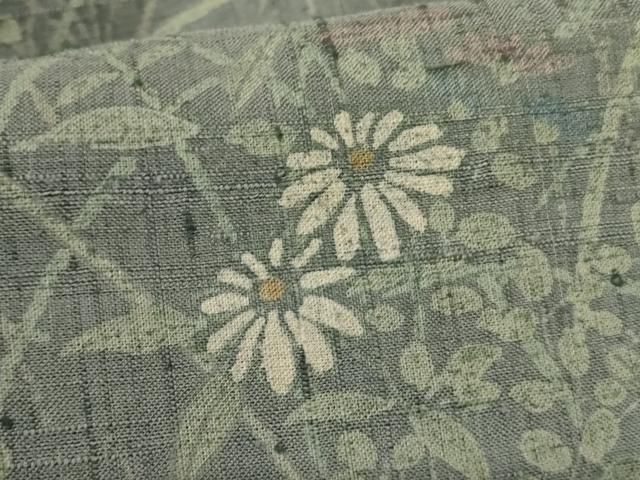 平和屋着物*夏物 訪問着 生紬 手描き 草花文 正絹 逸品 AABI0734jd 平和屋着物*夏物 訪問着 生紬 手描き 草花文 正絹 逸品 AABI0734jd