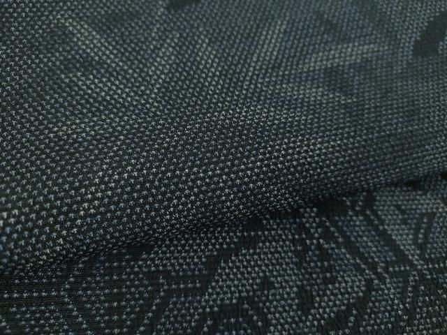 平和屋着物●本塩沢　訪問着　麻の葉草葉文　正絹　逸品　DABE5400ps