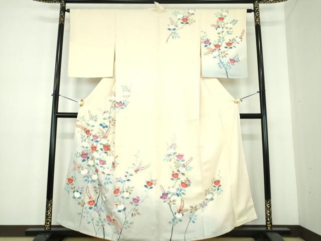 平和屋着物●訪問着　刺繍　橘　暈し染め　金彩　反端付き　正絹　逸品　未使用　DABE5421ps